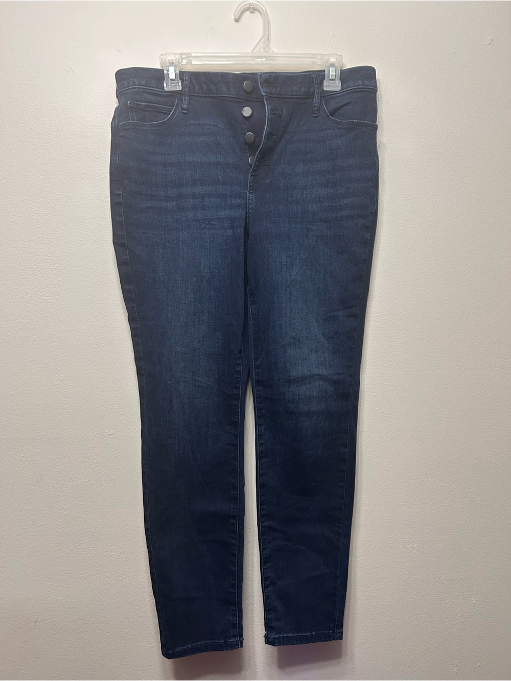Simply Vera Vera Wang Dark Blue Skinny High-Rise Button Jeans